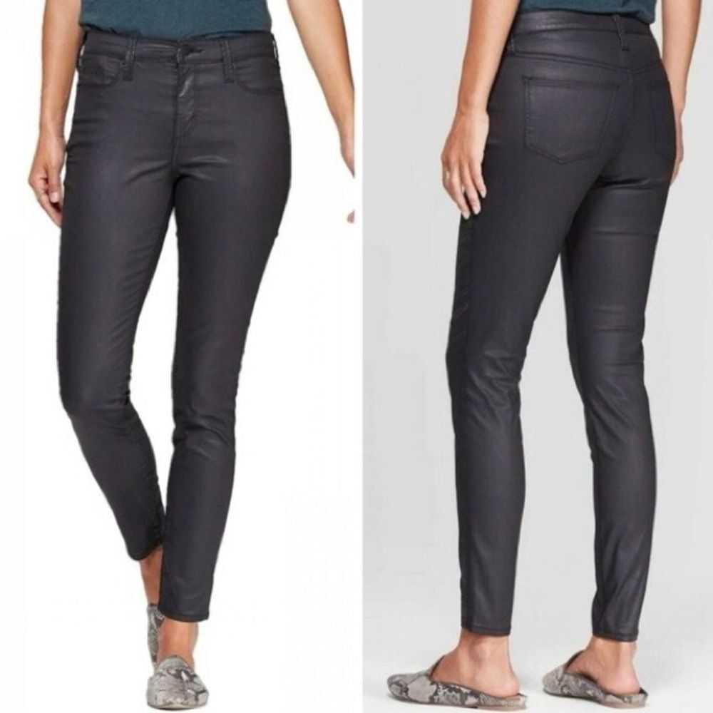 NWOT Universal Thread Coated High Rise Skinny Black Pants Size 0/25
